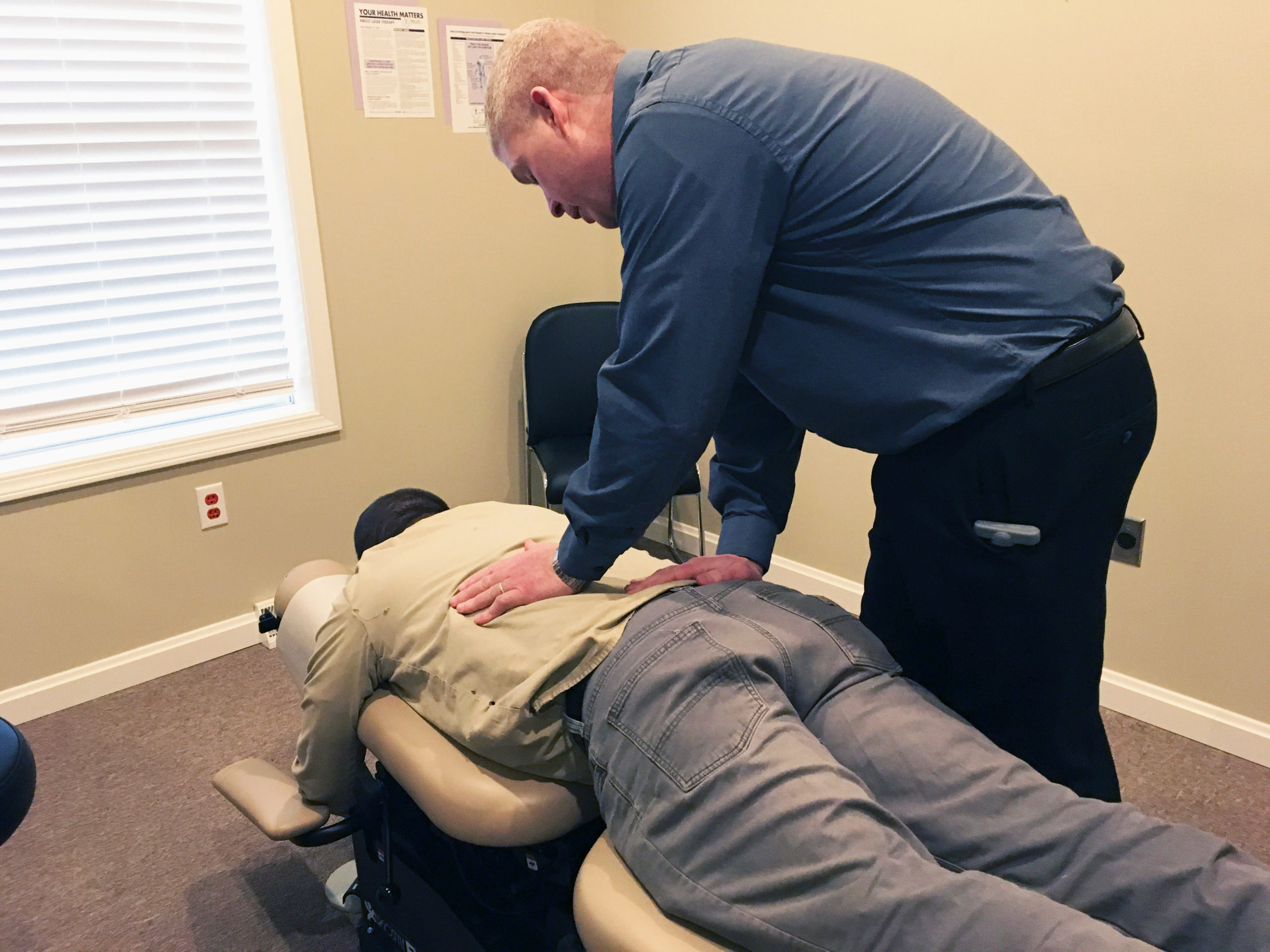 miller_correct Dr. Miller performing an adjustment - A chiropractor is a health-care professional who focuses on the body’s ability to heal itself. Can chiropractic care help you maintain your wellbeing?